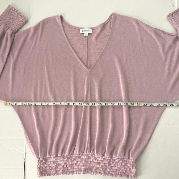 Evereve Layla Lilac Smocked Blouse Womens Size XL Feminine Lightweight Pastel - Picture 10 of 14